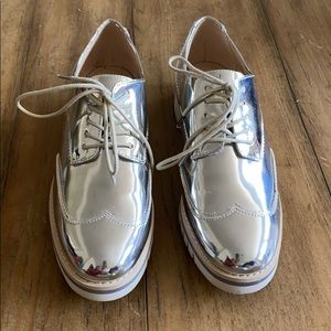 Zara platform derby shoes